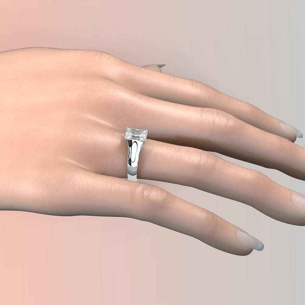 5g Trellis Solitaire Lab Grown Diamond IGI Certified Engagement 5.5mm Ring 1.00 Ctw.